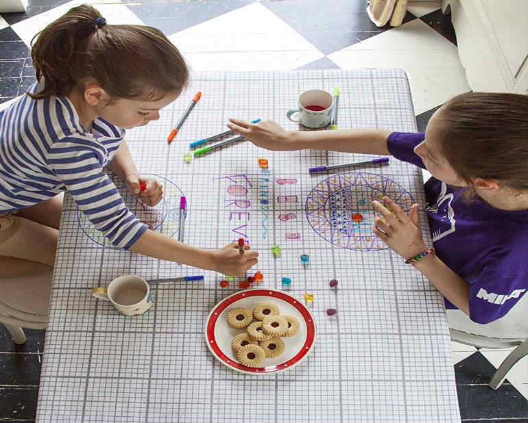 Doodle Tablecloth With Markers Included