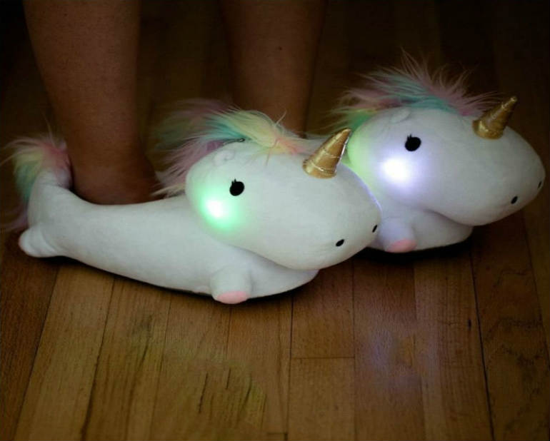Light Up Unicorn Slippers For Adults