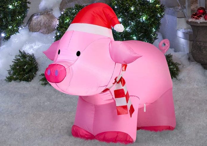 Inflatable Christmas Pig